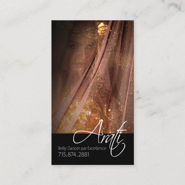 Belly Dancer I, Bollywood, Hindi Fashion Business Card (Front)