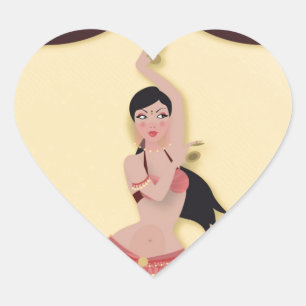 Belly Dancer Middle Eastern dancer Heart Sticker
