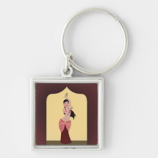 Belly Dancer Middle Eastern dancer Key Ring (Front)