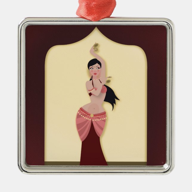 Belly Dancer Middle Eastern dancer Metal Tree Decoration (Front)