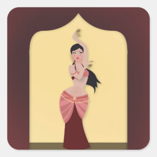 Belly Dancer Middle Eastern dancer Square Sticker
