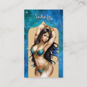 Belly Dancer Moroccan Blue Turquoise Business Card