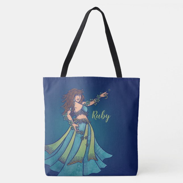 Belly Dancer Ruby Teal Tote Bag (Front)