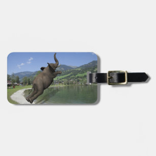 Belly Flop Elephant Luggage Tag