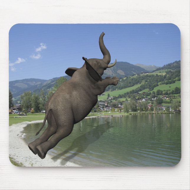 Belly Flop Elephant Mouse Mat (Front)
