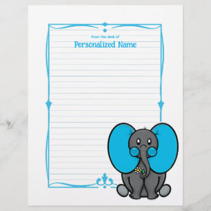 Belly Phant Blue Lined  Custom Letterhead