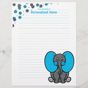 Belly Phant Dots Lined  Custom Letterhead