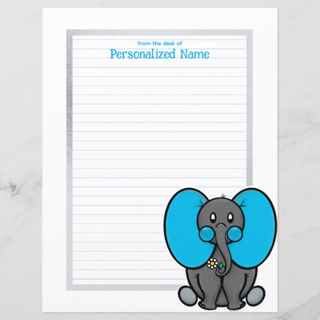 Belly Phant Grey Lined Paper Sheet (Front)