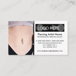 Belly Piercing Photo Body Jewellery Business Card