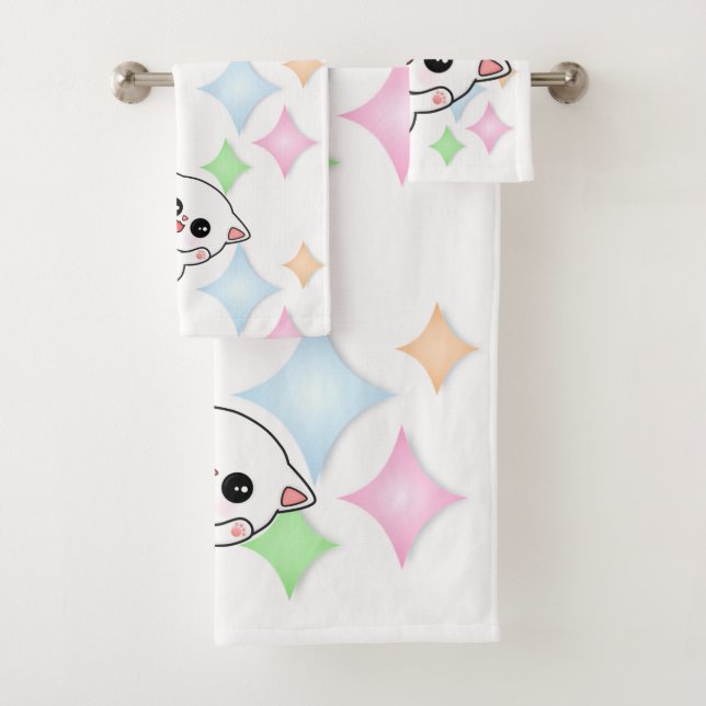 Belly Rub Time Kitten Bath Towel Set (Insitu)
