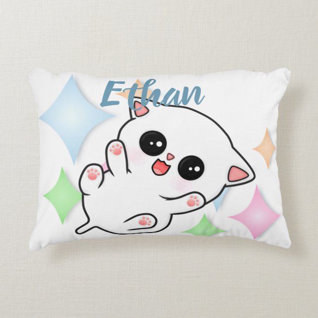 Belly Rub Time Kitten Decorative Cushion (Front)