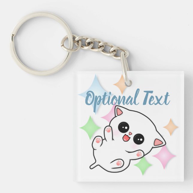 Belly Rub Time Kitten Key Ring (Front)