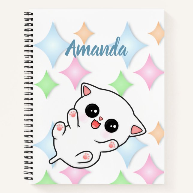 Belly Rub Time Kitten Notebook (Front)