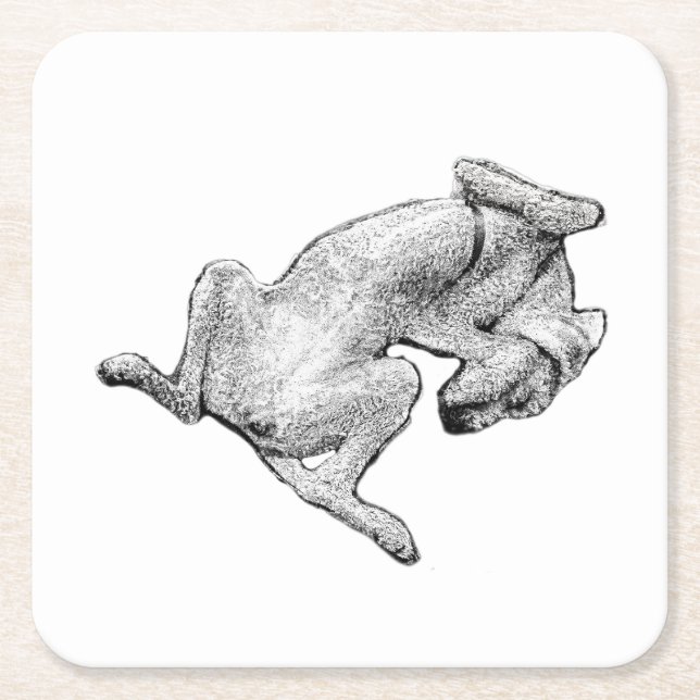 Belly-Up Bliss – Artistic Dog Coaster (Front)