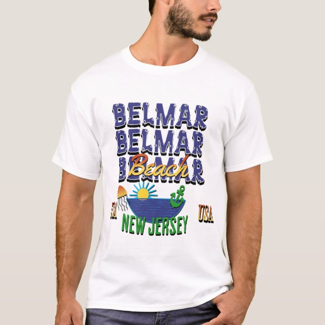 Belmar Beach, New Jersey T-Shirt (Front)