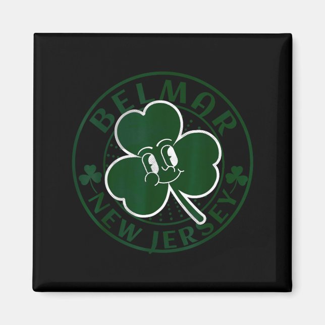 Belmar New Jersey Irish Shamrock Nj Retro Souvenir Magnet (Front)