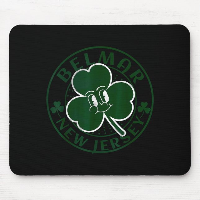 Belmar New Jersey Irish Shamrock Nj Retro Souvenir Mouse Mat (Front)