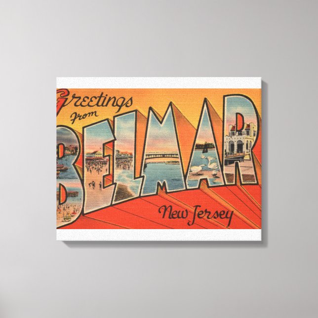 Belmar, New Jersey - Large Letter Scenes Canvas Print (Front)