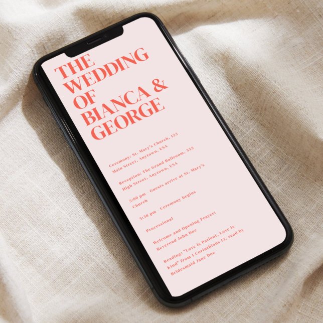 Belmont Digital Wedding Ceremony Program Invitation (Creator Uploaded)