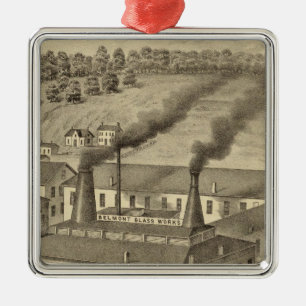 Belmont Glass Works, Bellaire, Ohio Metal Tree Decoration