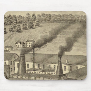 Belmont Glass Works, Bellaire, Ohio Mouse Mat
