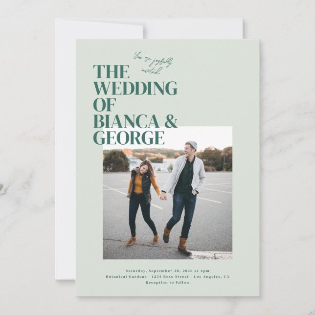 Belmont Photo Wedding Invitation (Front)