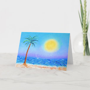 “Belmont’s Beach #4” Original Oil Painting Card