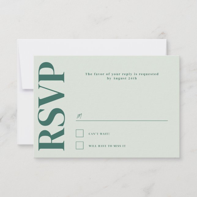 Belmont Typography Wedding RSVP Card (Front)