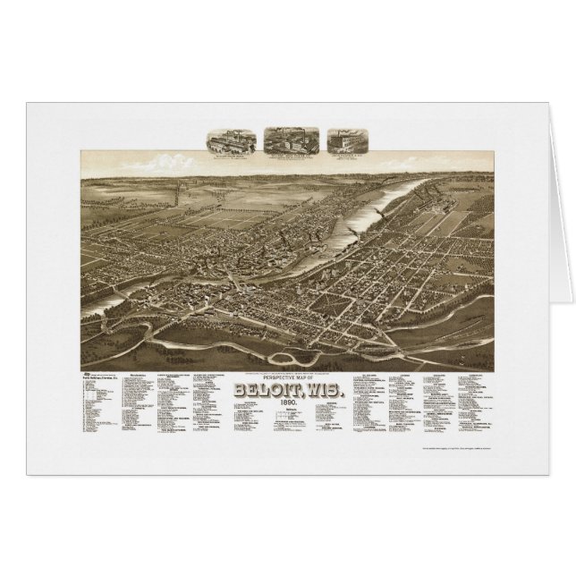 Beloit, WI Panoramic Map - 1890 (Front Horizontal)