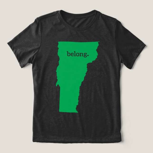 Belong Vermont Map State Pride Tri-Blend Shirt (Design Front)