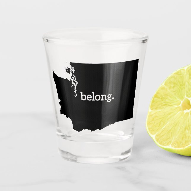 Belong Washington State Map Shot Glass (Front)