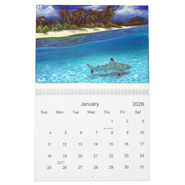Belote Ocean Art Calendat Calendar (Jan 2026)