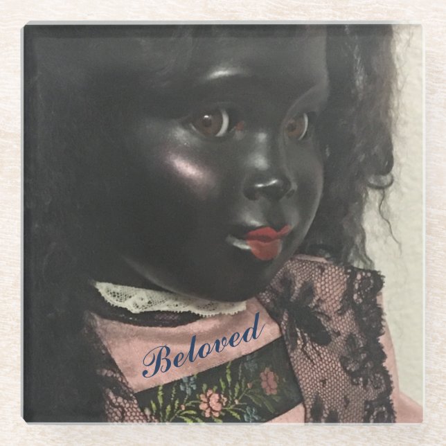 'Beloved' Beautiful Vintage Black Doll Coaster (Front)