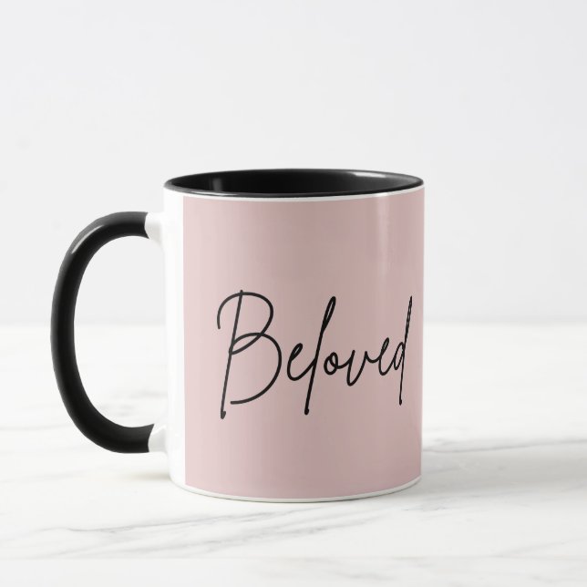 Beloved Blush Christian Faith Coffee Mug (Left)