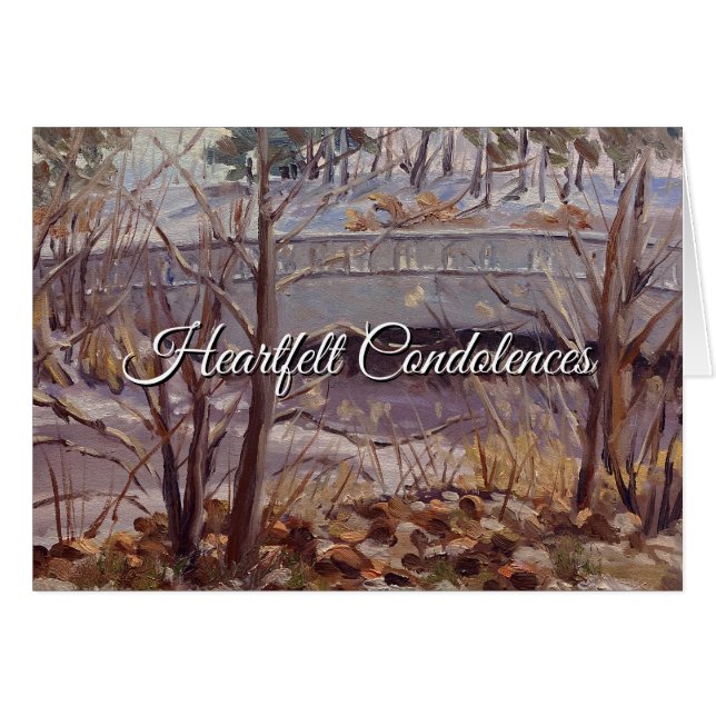 Beloved Departed Snowy Bridge Sympathy Card (Front Horizontal)