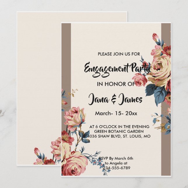 beloved    Engagement Invitation (Front/Back)