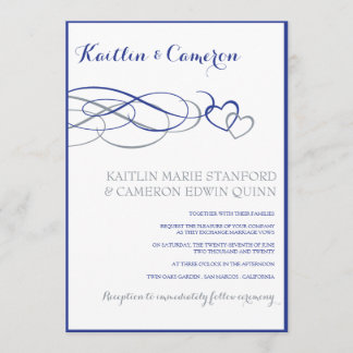 Beloved (Horizon Blue & Silve) Wedding Invitations