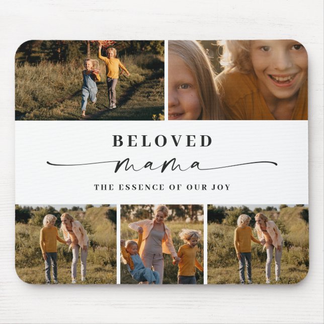 Beloved Mama Mum Happy Mother's Day Photo Collage Mouse Mat (Front)