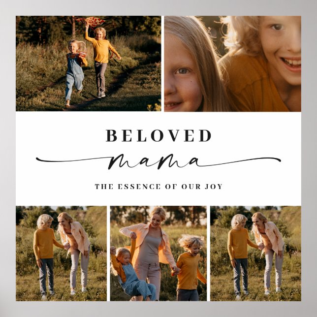 Beloved Mama Mum Happy Mother's Day Photo Collage Poster (Front)