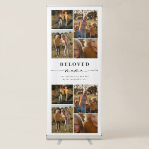 Beloved Mama Mum Happy Mother's Day Photo Collage Retractable Banner