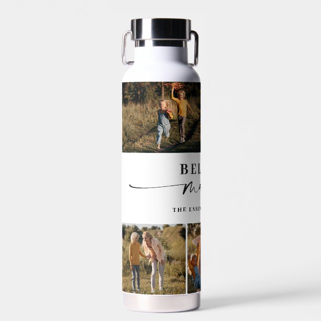 Beloved Mama Mum Happy Mother's Day Photo Collage Water Bottle (Front)