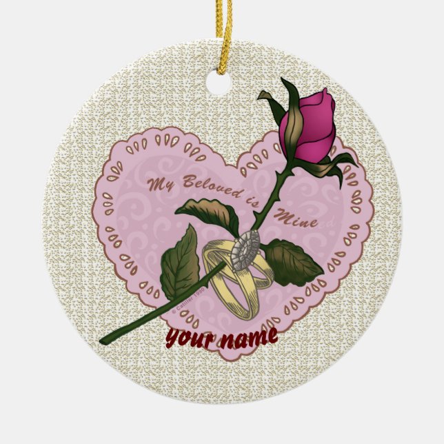 Beloved Mine Rose ornament (Front)