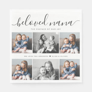 Beloved Nana Grandma Custom Family Photo Keepsake Napkin