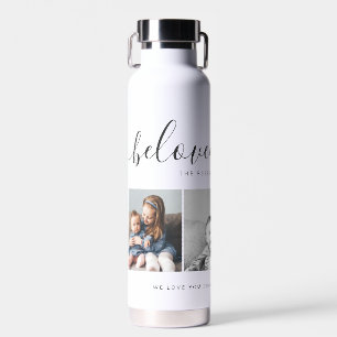 Beloved Nana Grandma Custom Family Photo Keepsake Water Bottle