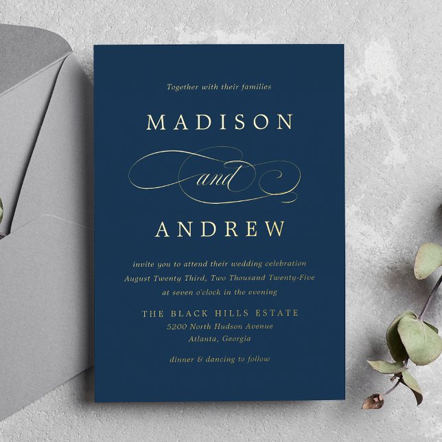 Beloved Navy and Gold Calligraphy Wedding (Creator Uploaded)