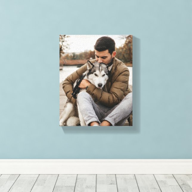 Beloved Pet And Owner  Canvas Print (Insitu(Wood Floor))