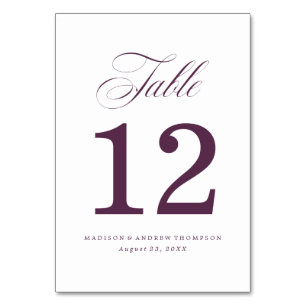 Beloved Wedding Table Number Cards