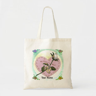 Beloved White Rose Heart tote bag