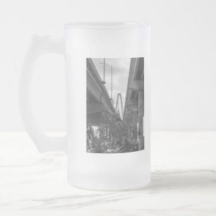 Below Arthur Ravenel Grayscale Frosted Glass Beer Mug