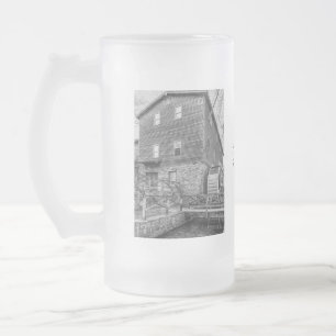 Below Edwards Mill Grayscale Frosted Glass Beer Mug